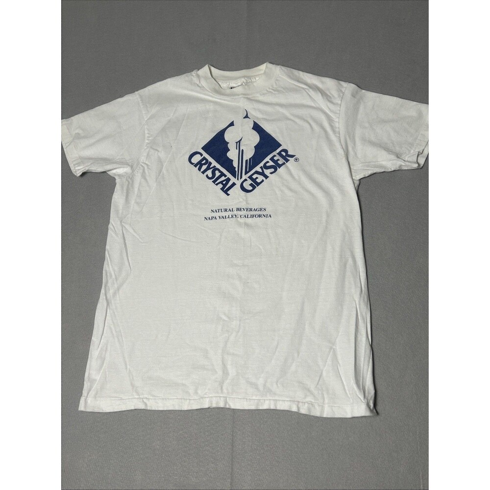 Vintage Crystal Geyser Single Stitch Shirt Size Large Made In USA 90s